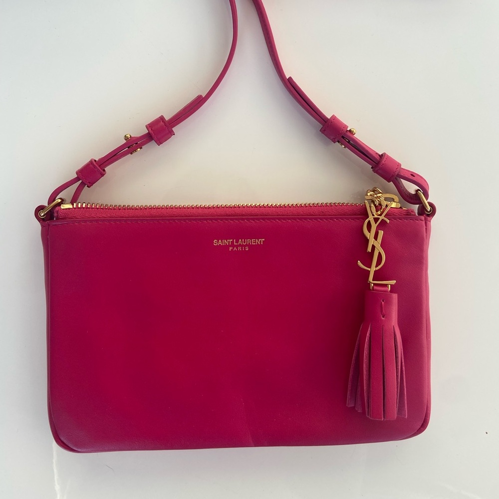 Brand NWT Saint Laurent Women’s YSL Monogram Crossbody Phone Pouch Bag